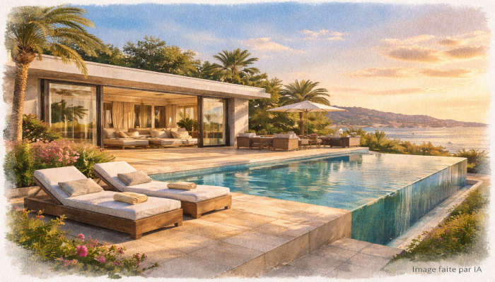 Deuxième avantage : le confort haut de gamme des plus grands hôtels propriété de luxe à cannes Une villa de luxe à Cannes offre le même standing qu’un palace. Mais avec l’intimité en plus. Vous bénéficiez de chambres spacieuses avec literie premium et salle de bains chic. La cuisine est idéalement équipée. Et des espaces dédiés favorisent les moments de partage et de bien-être. Par exemple, vous pouvez trouver dans une location de prestige à Cannes : un salon détente ; une piscine privée ; un barbecue ; une vue panoramique ; un spa ; un espace fitness ; etc. Bien évidemment, cet environnement s’accompagne d’une productivité accrue. Sur son compte X, Richard Branson dévoile un des secrets de sa réussite : « Prenez soin de vos employés, et ils prendront soin de votre entreprise. C’est aussi simple que ça.” Une étude menée par Sanctifly, entreprise spécialisée dans le bien-être des voyageurs professionnels, en collaboration avec BCD Travel, un leader dans la gestion des voyages d’affaires, appuie son propos. Selon cette enquête : 26 % des voyageurs d’affaires s’inquiètent du manque d’exercice lorsqu’ils voyagent ; 48 % déclarent que leur santé physique revêt un rôle déterminant lors d’un déplacement (sommeil perturbé lié au décalage horaire, raideurs musculaires à cause de la position assise lors des vols, etc.) ; 36 % évoquent l’importance de la santé mentale (sentiment d’isolement, ajustement culturel, etc.). villa avec piscine Villa de vacances maison avec piscine Dans un hébergement privé, tout est beaucoup plus fluide. Vous êtes le maître des horloges. Et vous adaptez chaque espace à vos besoins. Petit-déjeuner à l’heure idéale. Appel visio dans un bureau isolé. Pause au bord de la piscine entre deux réunions. Grâce à ce cadre exclusif, vous récupérez plus vite, même après une journée chargée. Votre sommeil est réparateur, votre esprit reste clair et vous abordez vos rendez-vous avec toute l’énergie requise.