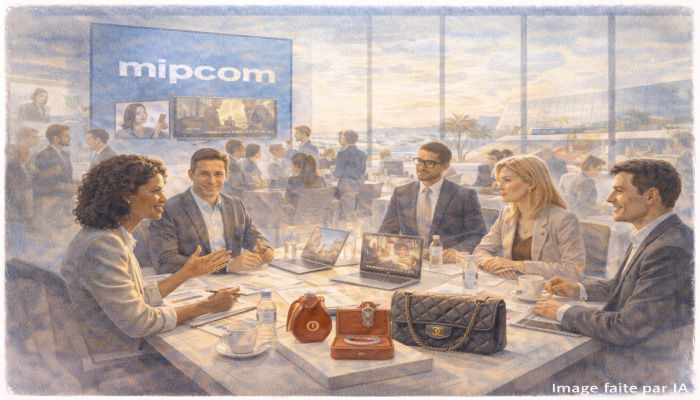 Réunion audiovisuelle internationale lors du MIPCOM au Palais des Festivals et des Congrès de Cannes