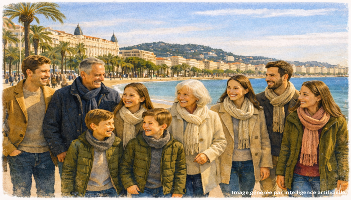 Cannes basse saison : la promenade sur la Croisette à faire en famille.