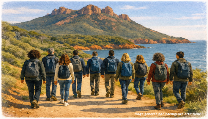 Cannes en hiver : janvier est le mois idéal pour une randonnée en groupe au massif de l'estérel.