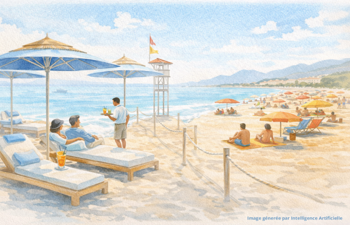 Croisette de Cannes : zones de baignade aménagées et espaces publics en bord de Méditerranée