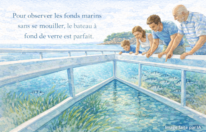 Promenade en bateau à fond de verre