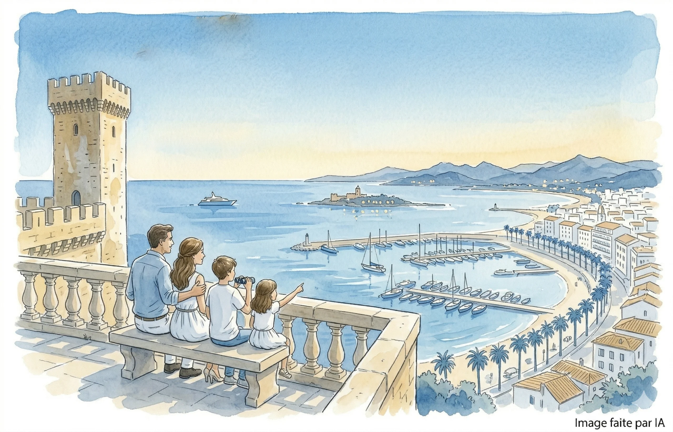 Le sommet du Suquet à Cannes, c'est le meilleure vue sur la baie