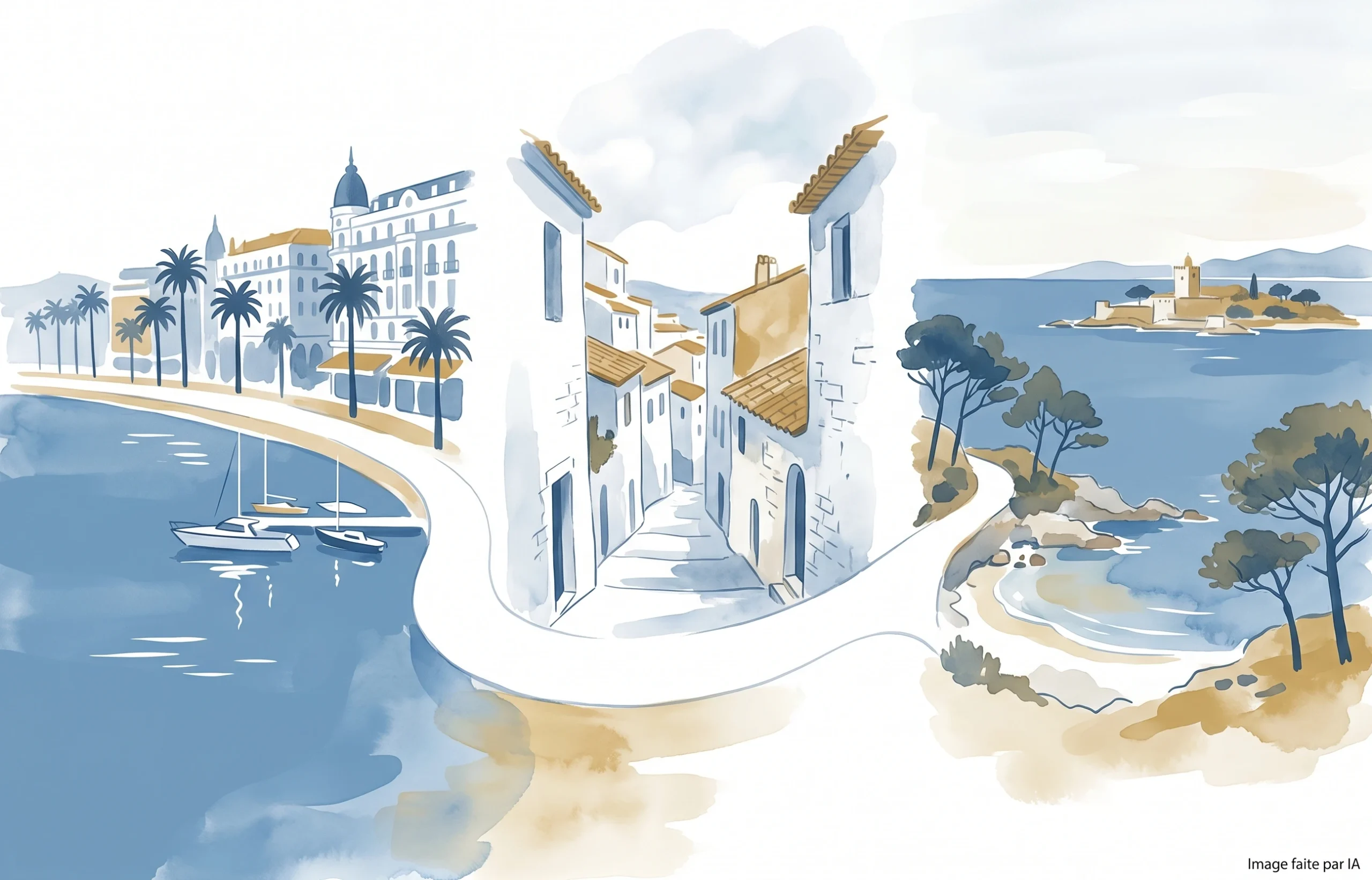 Vue panoramique à découvrir à Cannes en 3 jours : Croisette, ruelles du Suquet et île Sainte-Marguerite